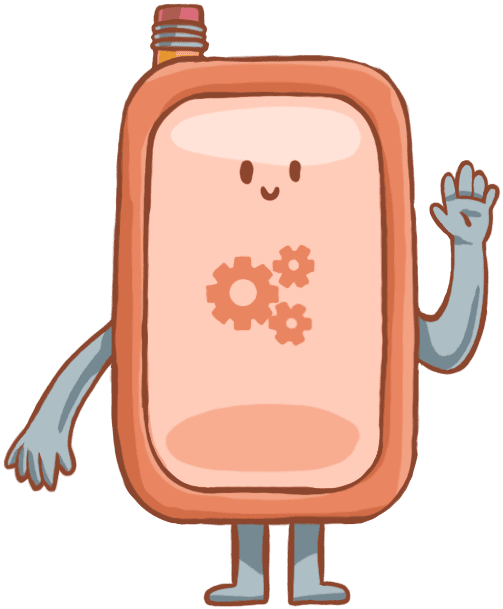 My Doodlebot mascot waving at the user